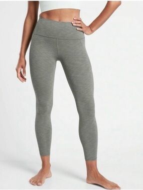 Athleta Salutation Stash 7/8 Tight Green Heather Women's Performance Leggings